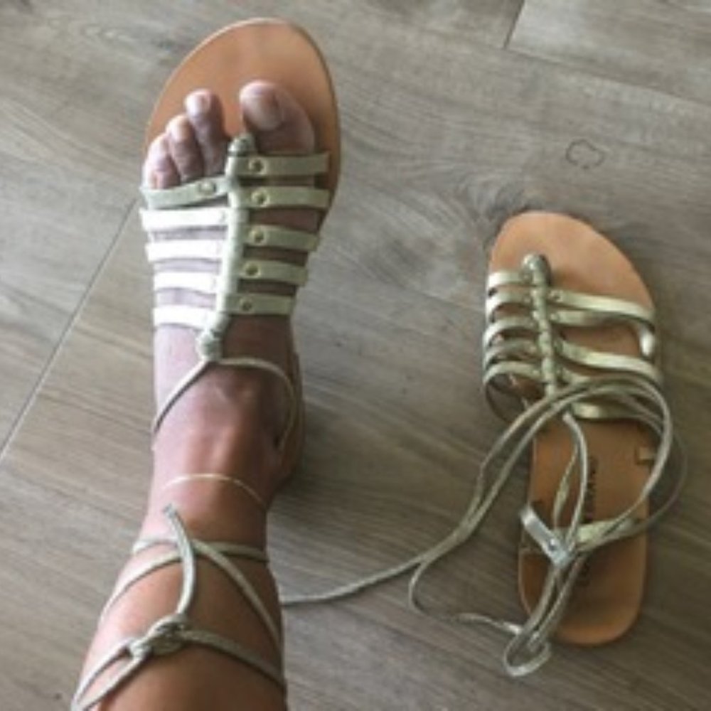 Gold Gladiator Sandals (Size 5)